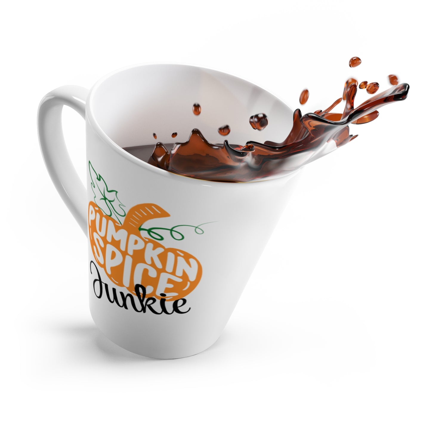 Latte Mug - Pumpkin Spice Junkie Fall Design